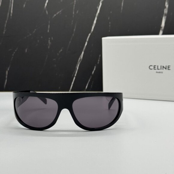 NEW CL40272I 01A CELINE SUNGLASSES SHINY BLACK UNISEX EYEWEAR CELINE - Picture 2 of 12